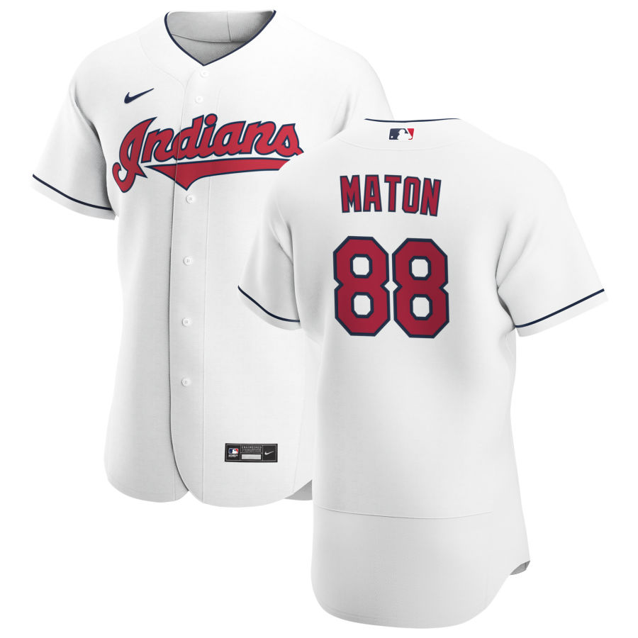 Cleveland Indians 88 Phil Maton Men Nike White Home 2020 Authentic Team MLB Jersey